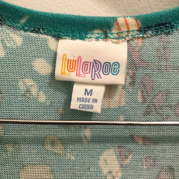 NWOT Lularoe Joy Duster Sweater Medium floral blue teal green - Picture 4 of 5